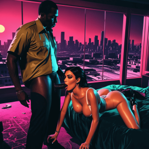 Kim k sucking black cock